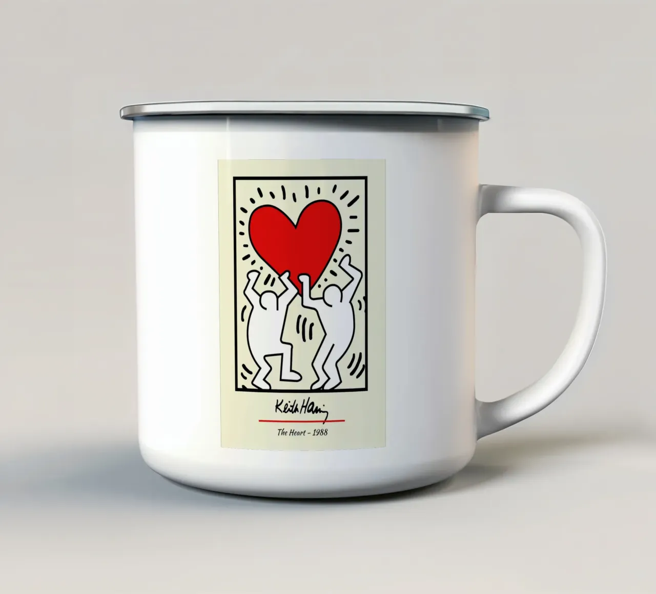 Keith Haring Il cuore - Poster Pop Art tazza in smalto da ClubArt