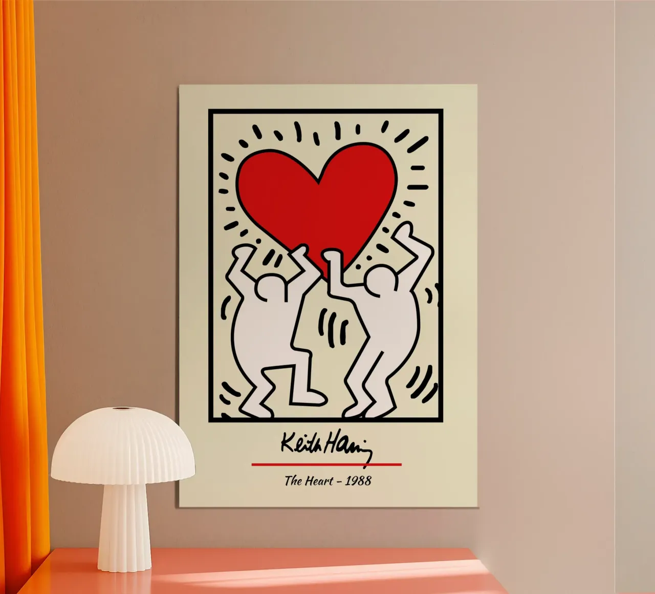 Keith Haring Il cuore - Poster Pop Art poster con telaio in plastica da ClubArt