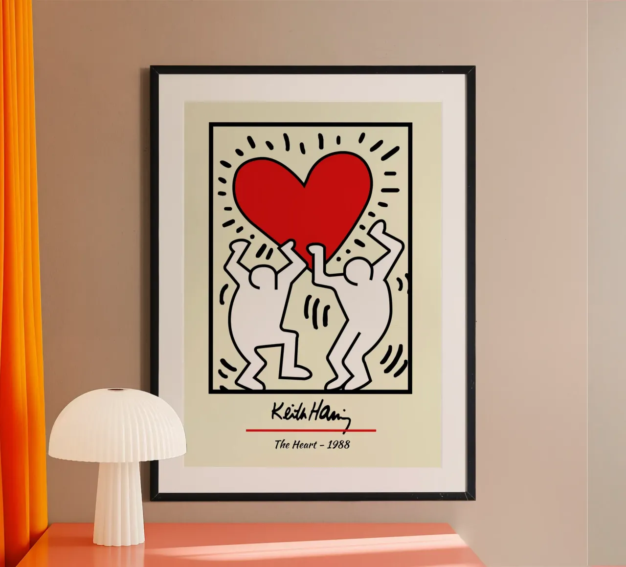Keith Haring Il cuore - Poster Pop Art poster con telaio in plastica da ClubArt