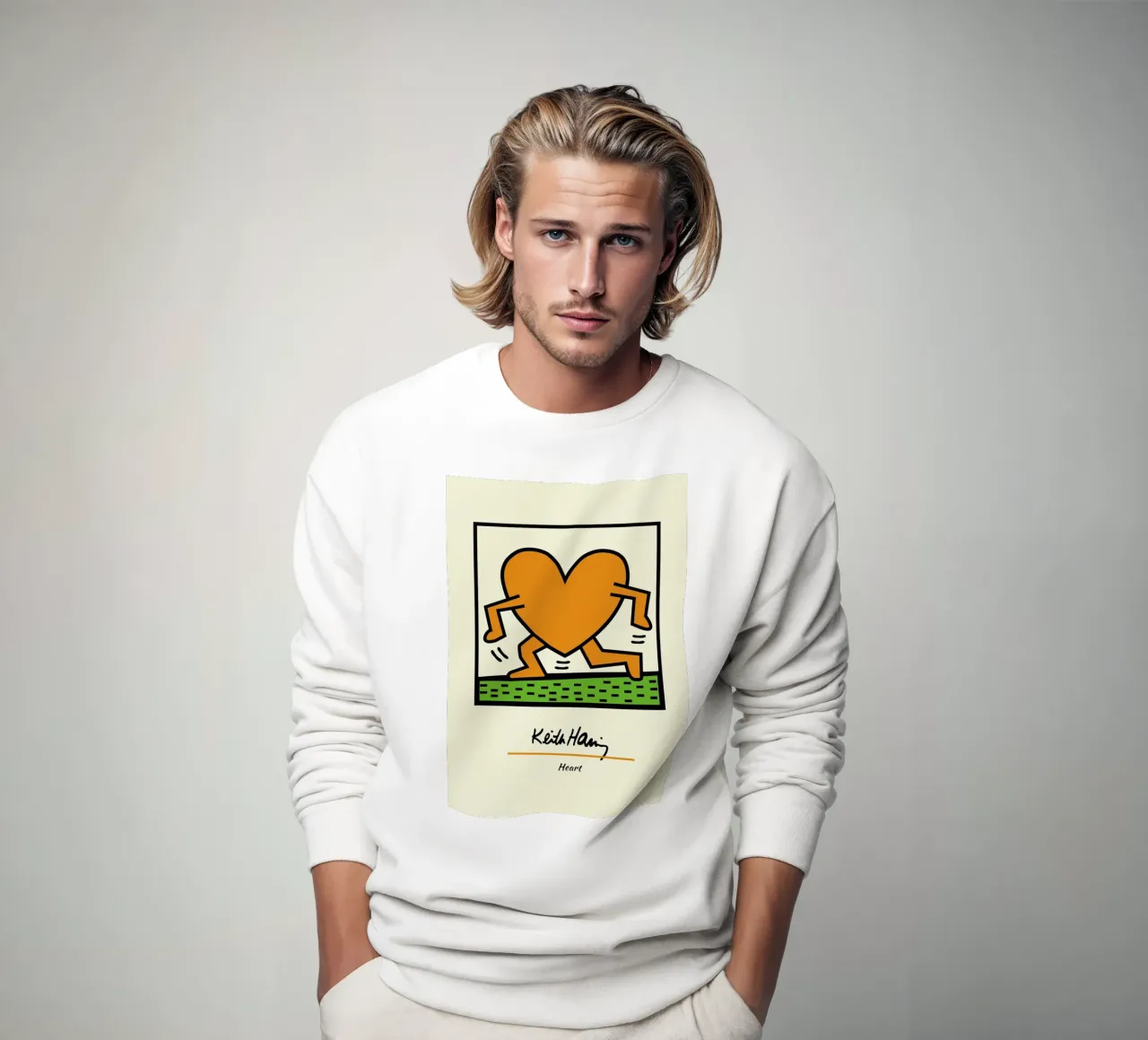 Stampa pop art del cuore di Keith Haring felpa da ClubArt