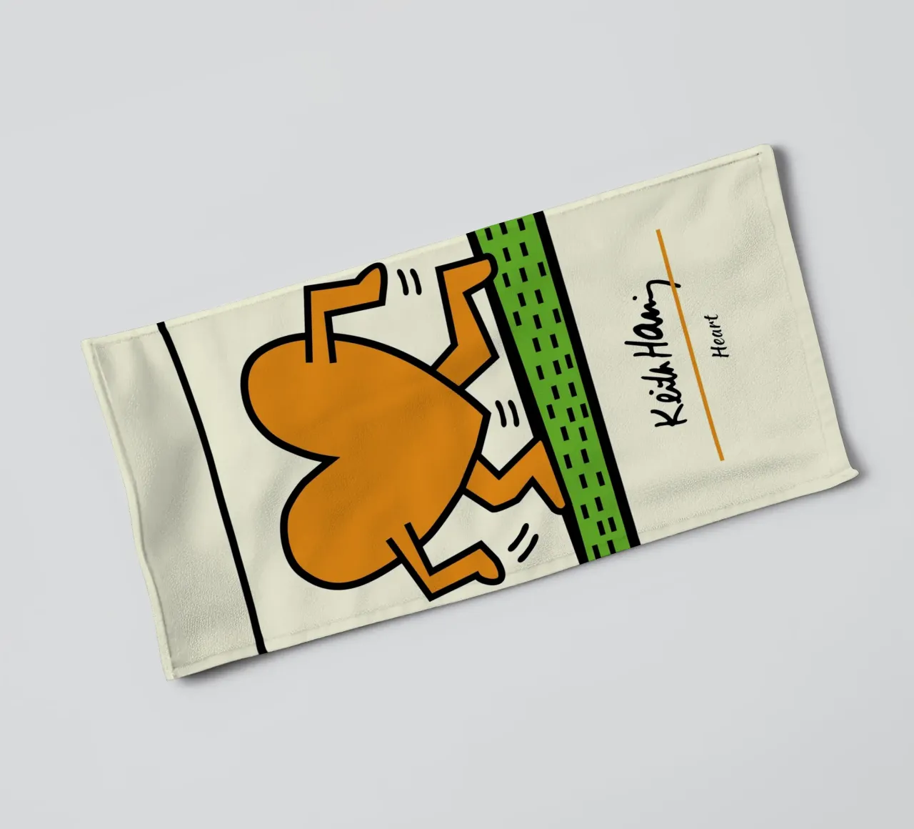 Keith Haring Heart Pop Art Print towel by ClubArt