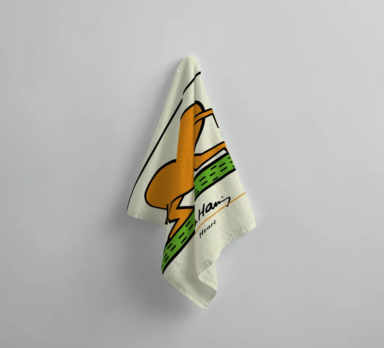 Keith Haring Heart Pop Art Print towel by ClubArt