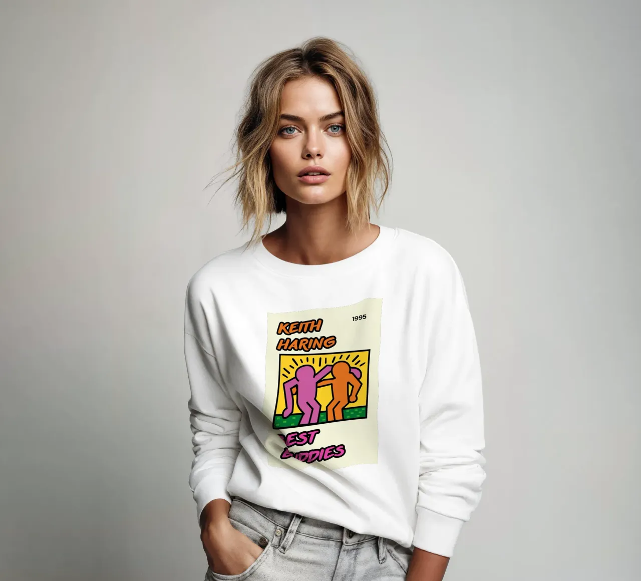 Poster di Keith Haring per l'amicizia dei migliori amici felpa da ClubArt