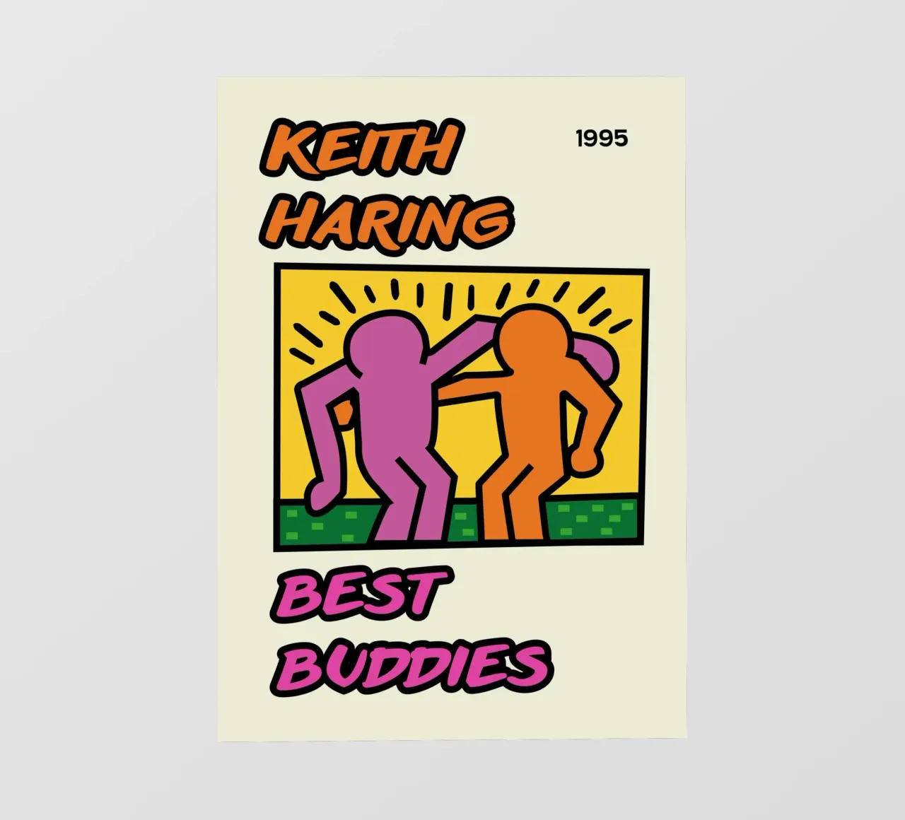 Poster di Keith Haring per l'amicizia dei migliori amici pellicola backlit da ClubArt