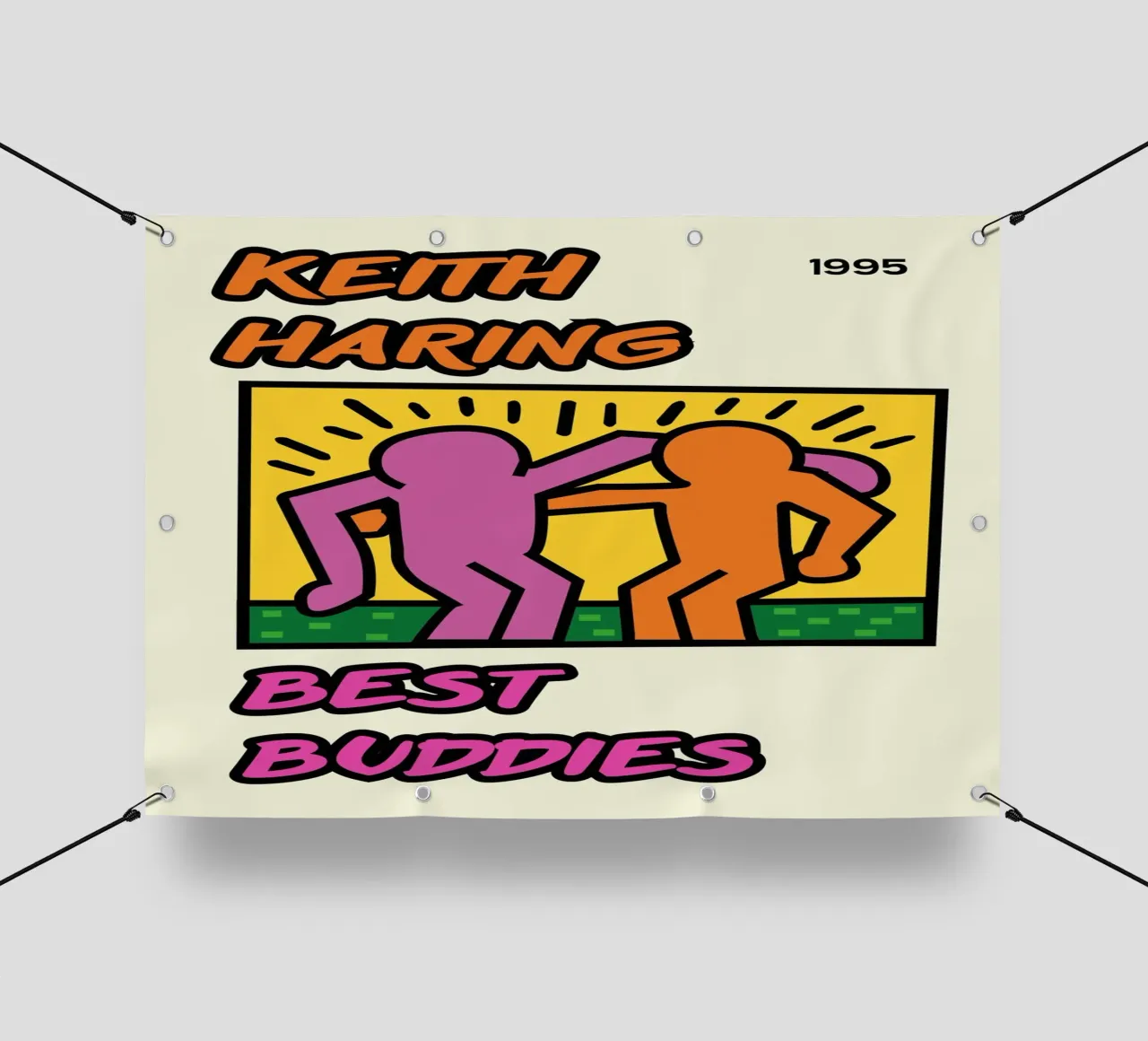Poster di Keith Haring per l'amicizia dei migliori amici telo in pvc da ClubArt
