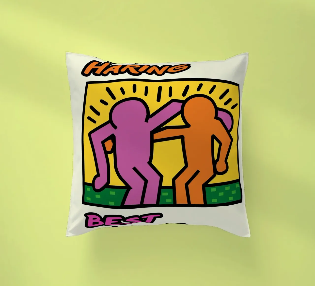 Poster di Keith Haring per l'amicizia dei migliori amici cuscino da ClubArt