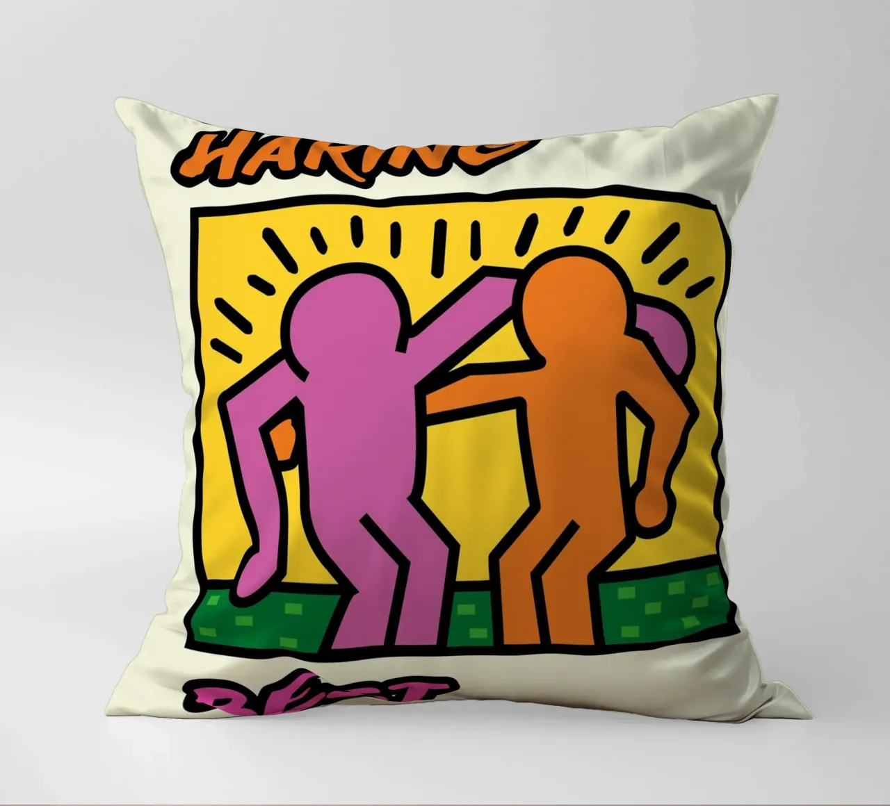 Poster di Keith Haring per l'amicizia dei migliori amici cuscino da ClubArt