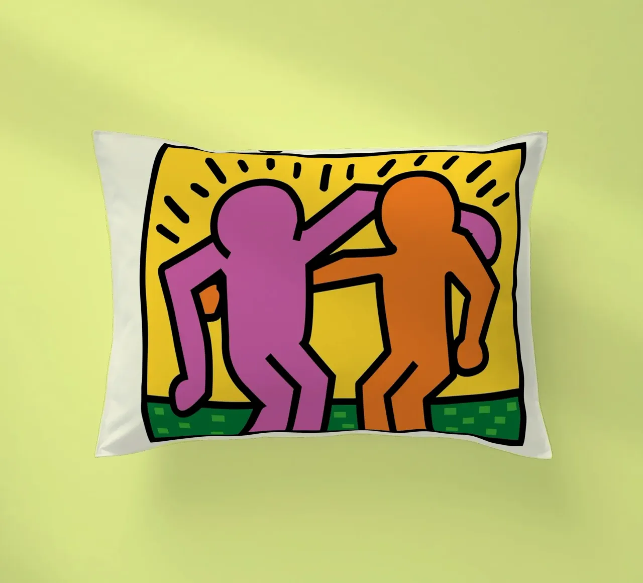 Poster di Keith Haring per l'amicizia dei migliori amici cuscino da ClubArt