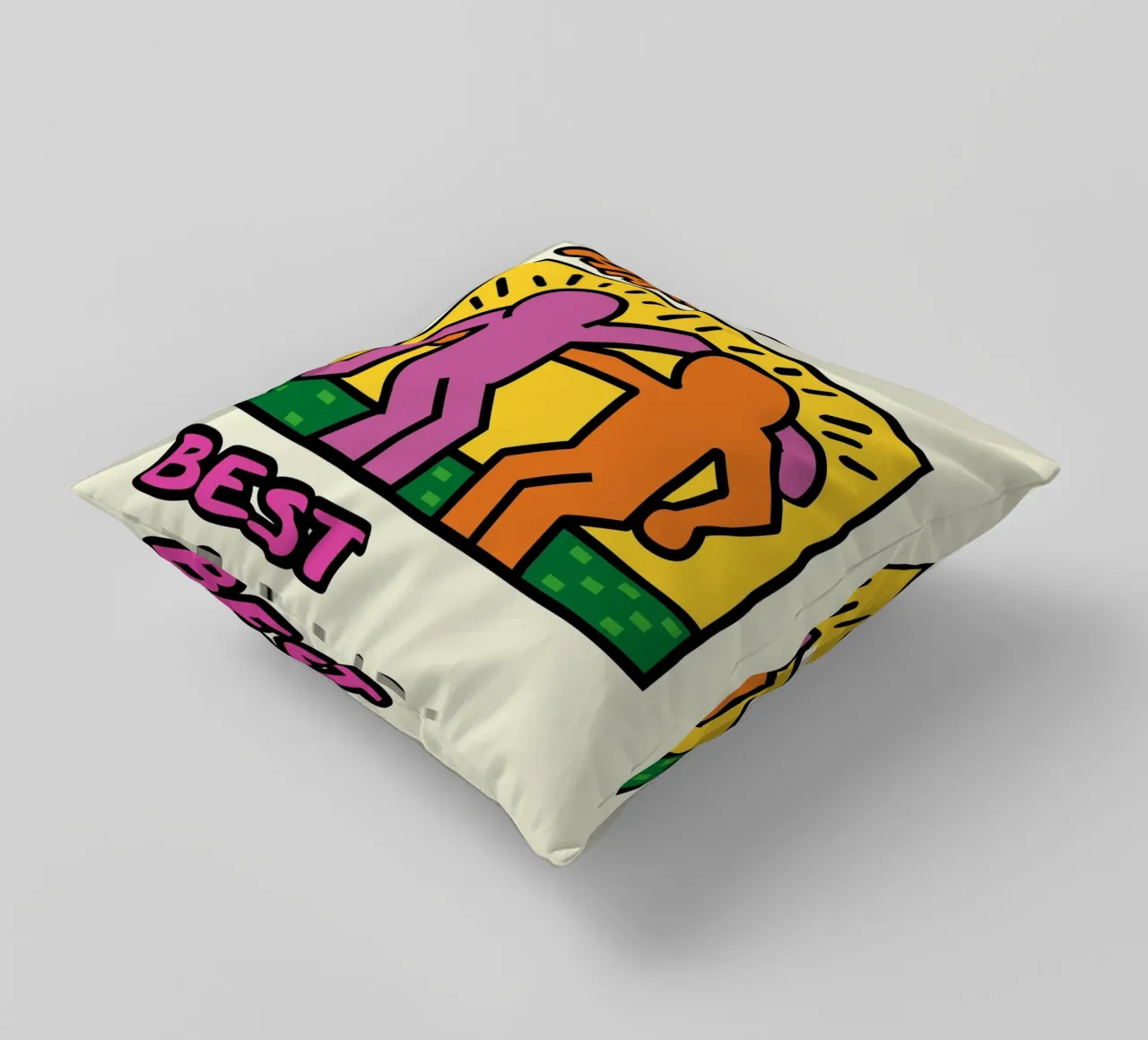 Poster di Keith Haring per l'amicizia dei migliori amici cuscino da ClubArt