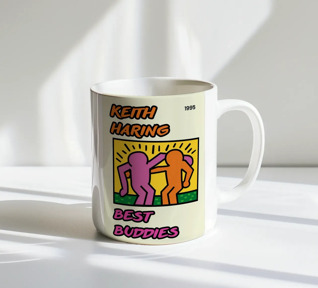Poster di Keith Haring per l'amicizia dei migliori amici tazza in ceramica da ClubArt