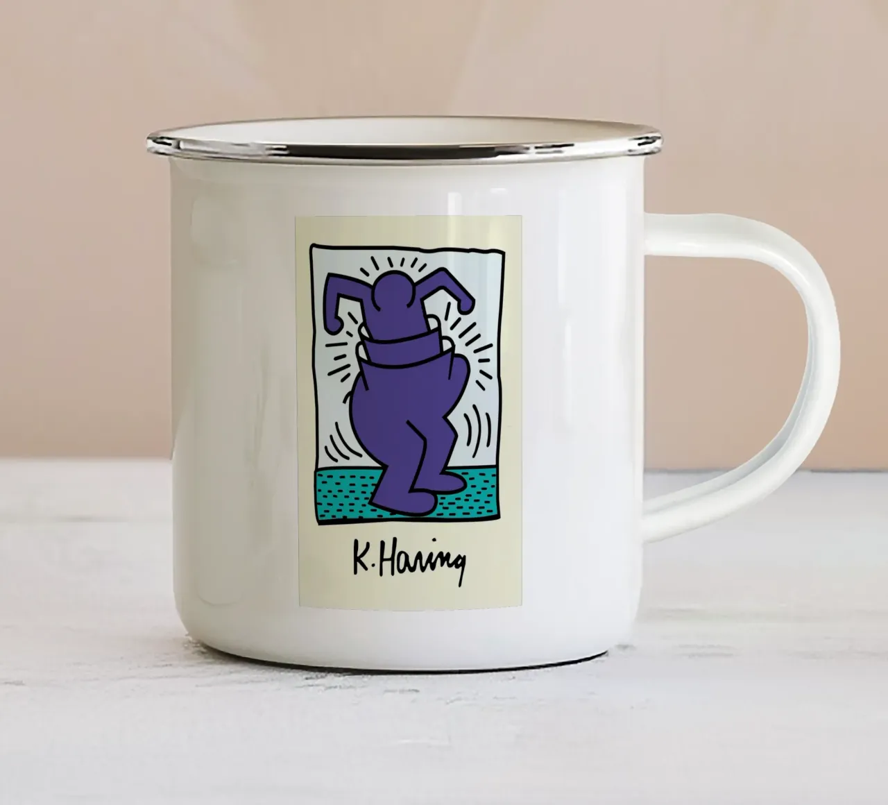 Stampa pop di Keith Haring Radiant Figure tazza in smalto da ClubArt