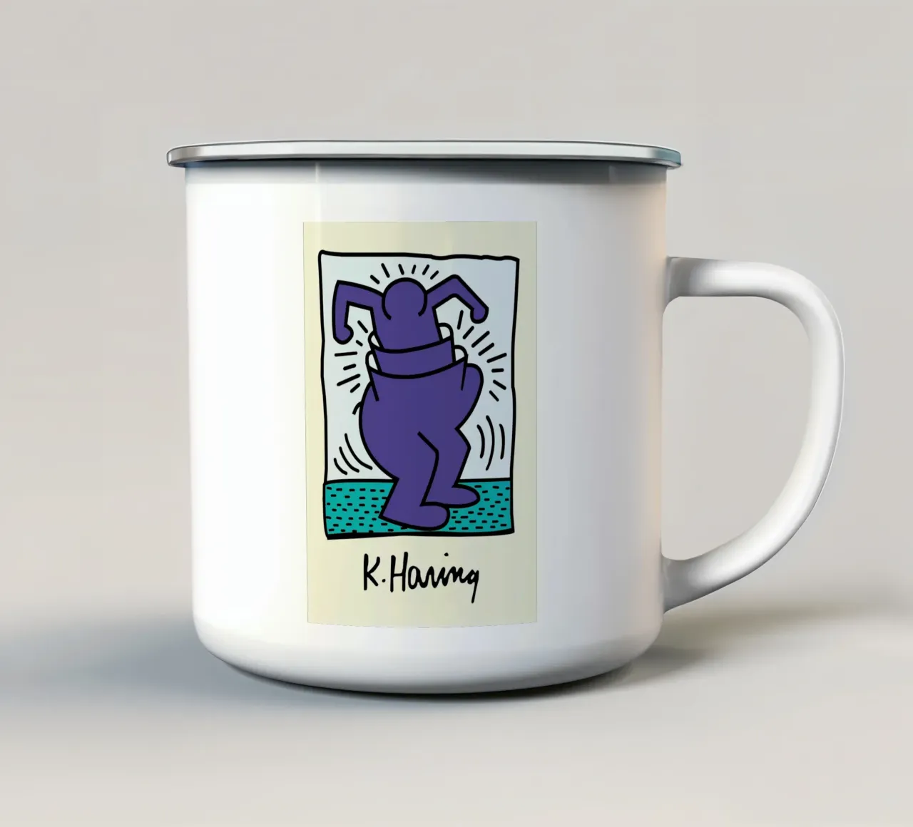 Stampa pop di Keith Haring Radiant Figure tazza in smalto da ClubArt