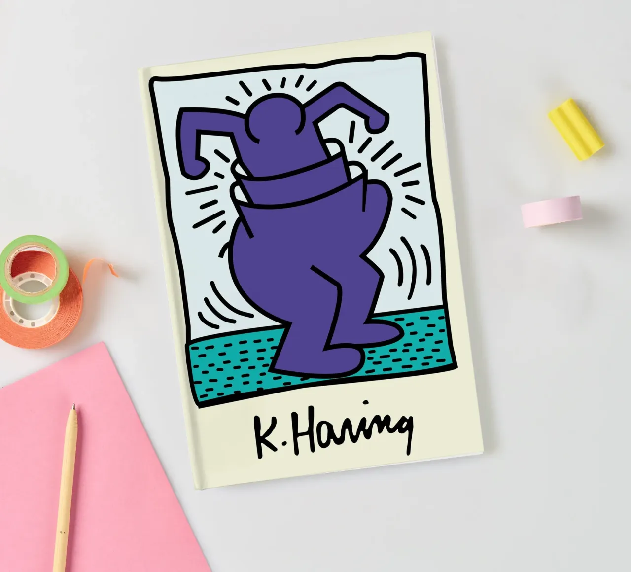 Keith Haring Radiant Figure Pop Art Print notebook by ClubArt
