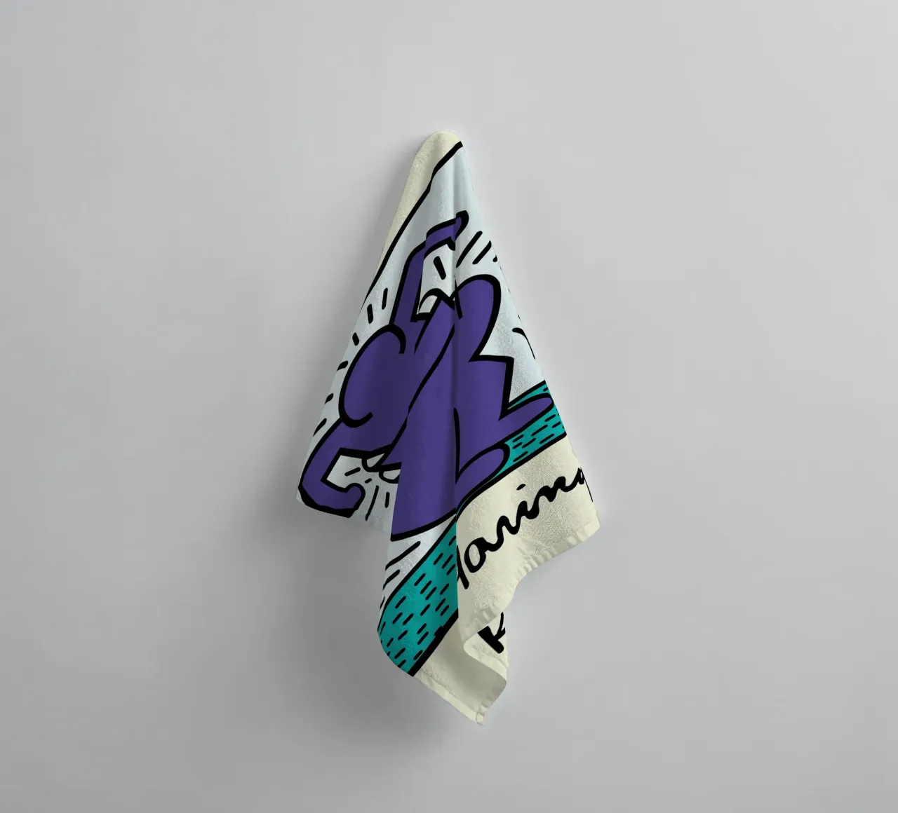 Keith Haring Radiant Figure Pop Art Print towel by ClubArt