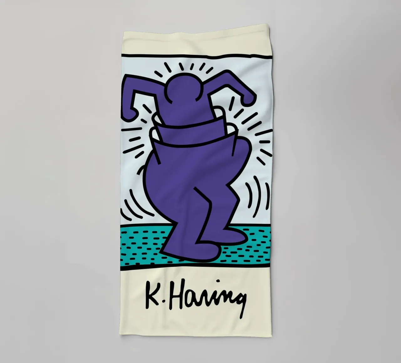 Keith Haring Radiant Figure Pop Art Print towel by ClubArt