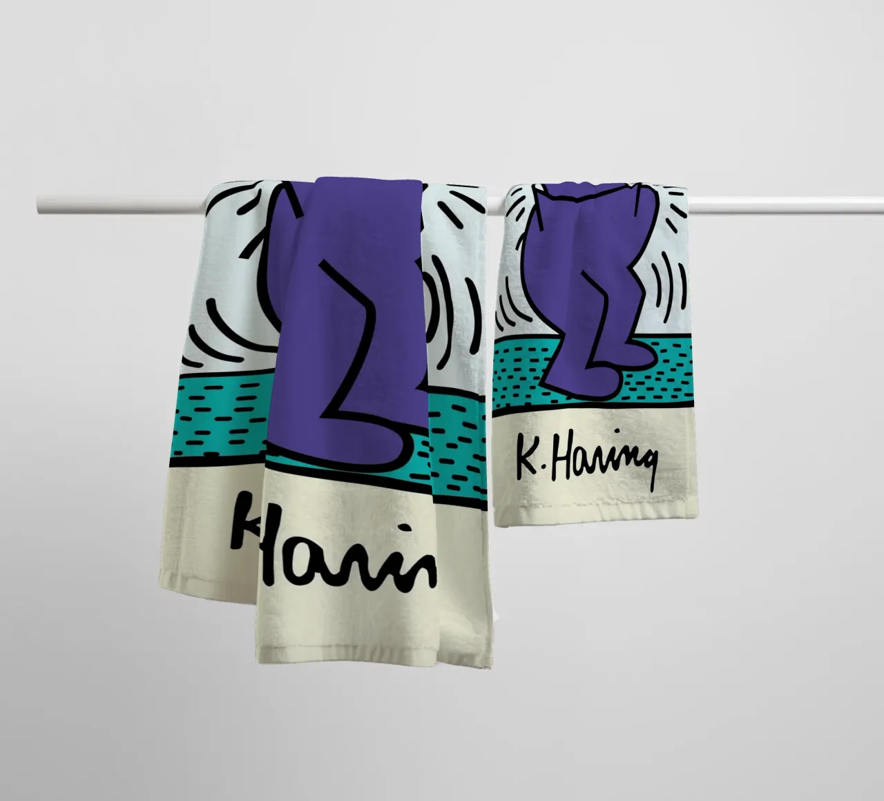 Keith Haring Radiant Figure Pop Art Print towel by ClubArt