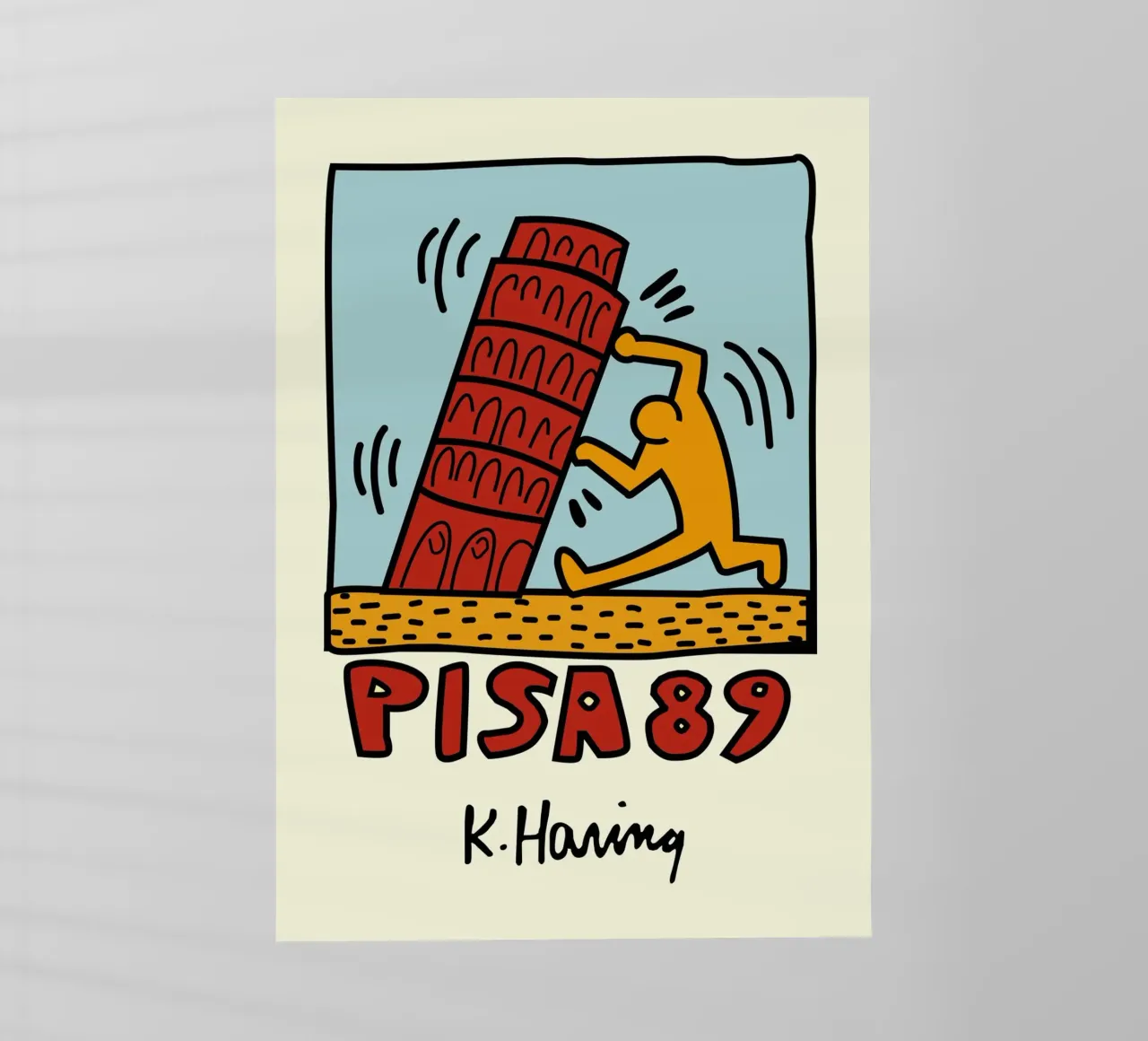 Keith Haring Pisa 89 Poster Pop Art pellicola backlit da ClubArt