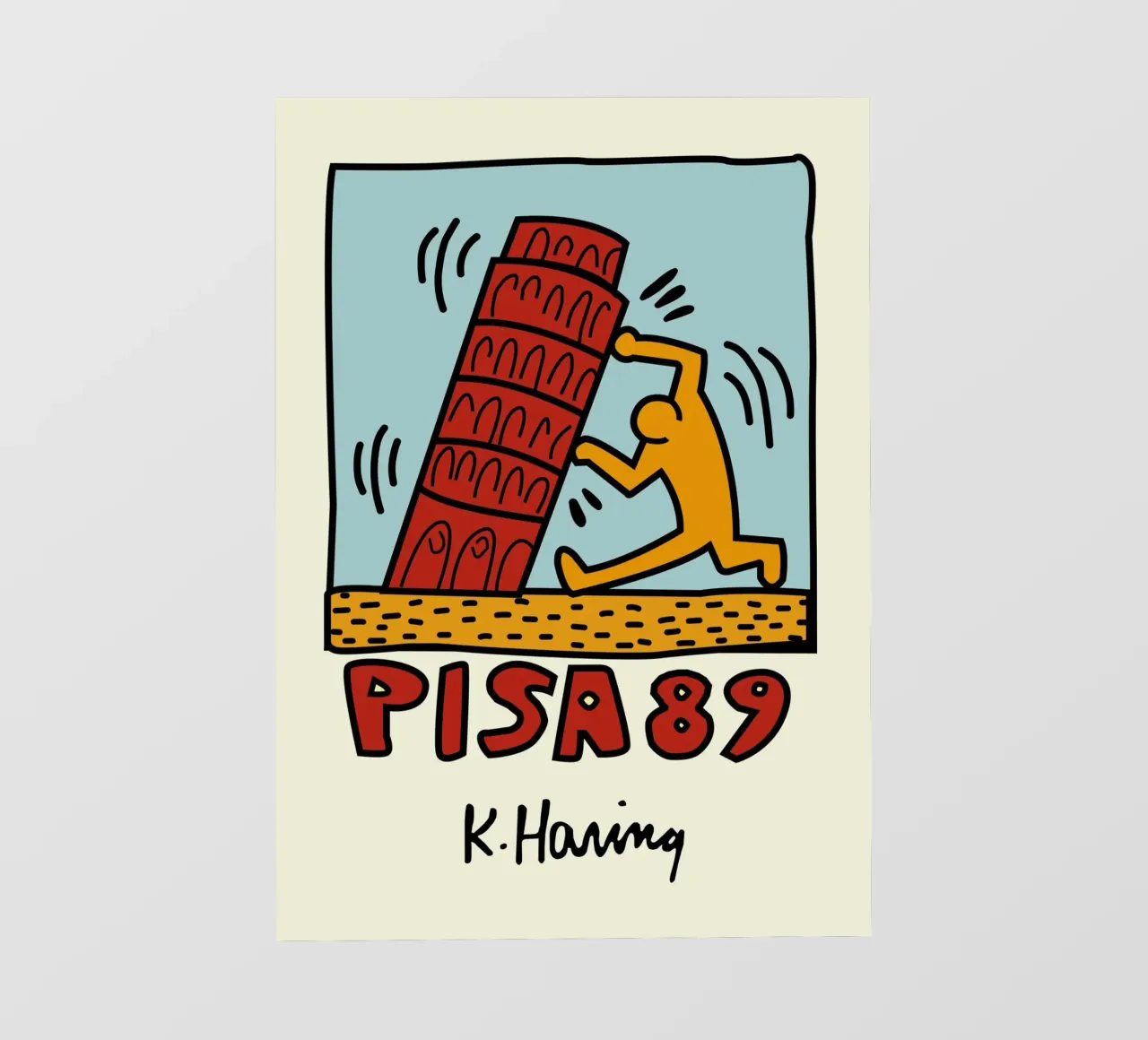 Keith Haring Pisa 89 Poster Pop Art pellicola backlit da ClubArt