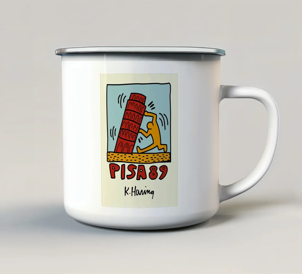 Keith Haring Pisa 89 Poster Pop Art tazza in smalto da ClubArt