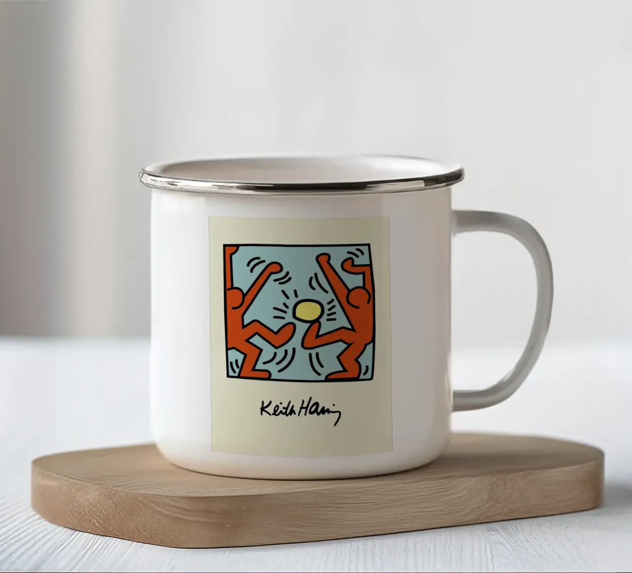 Keith Haring - Figure radiose - stampa pop art tazza in smalto da ClubArt