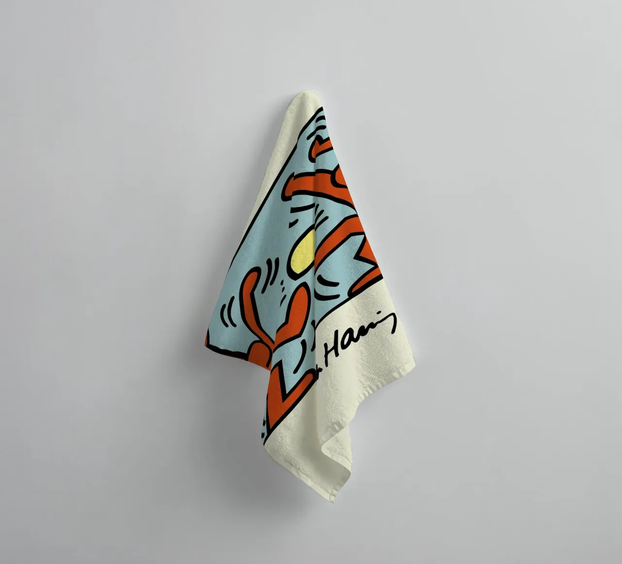 Keith Haring Radiant Figures Pop Art Print towel by ClubArt