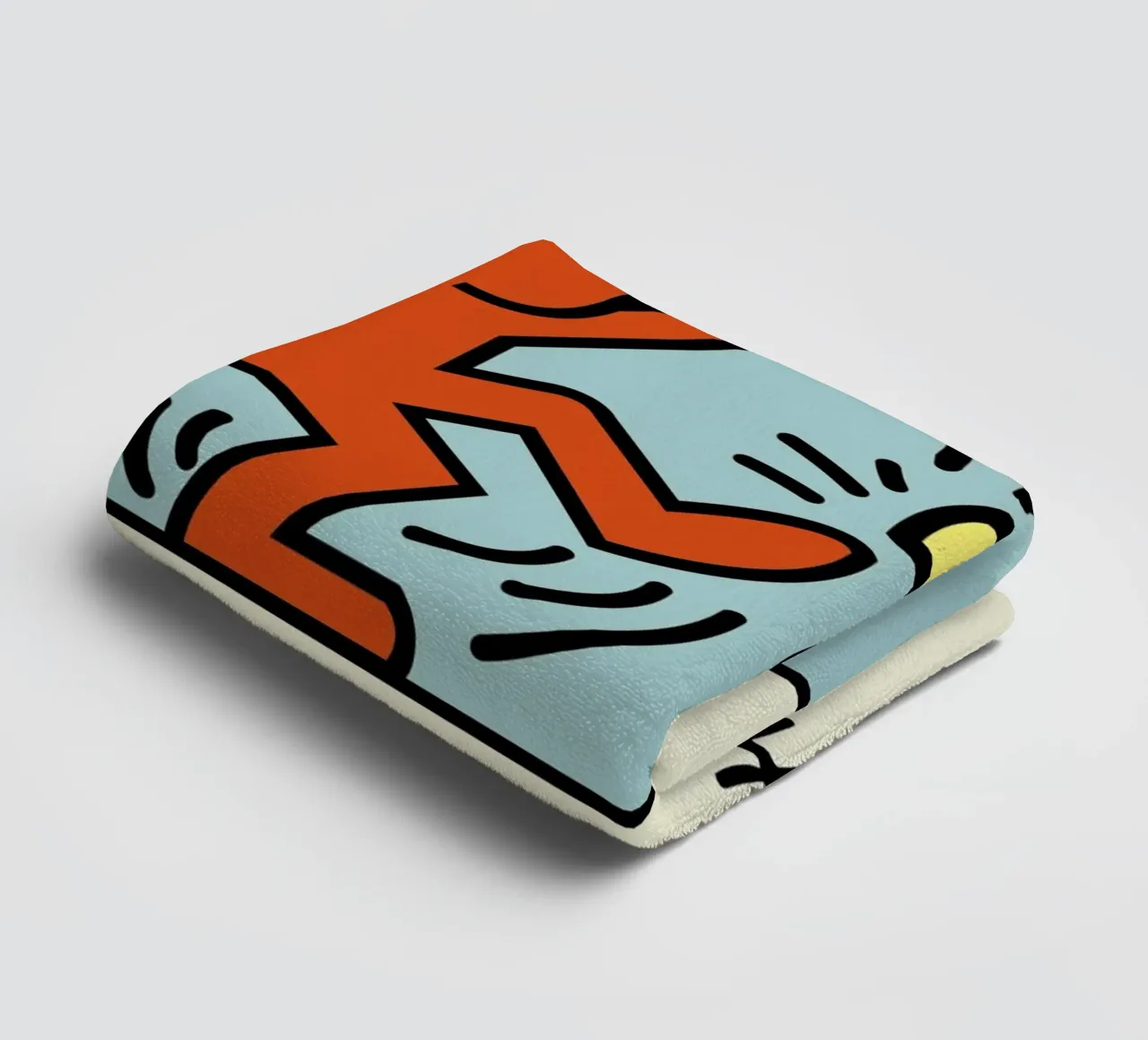 Keith Haring Radiant Figures Pop Art Print towel by ClubArt