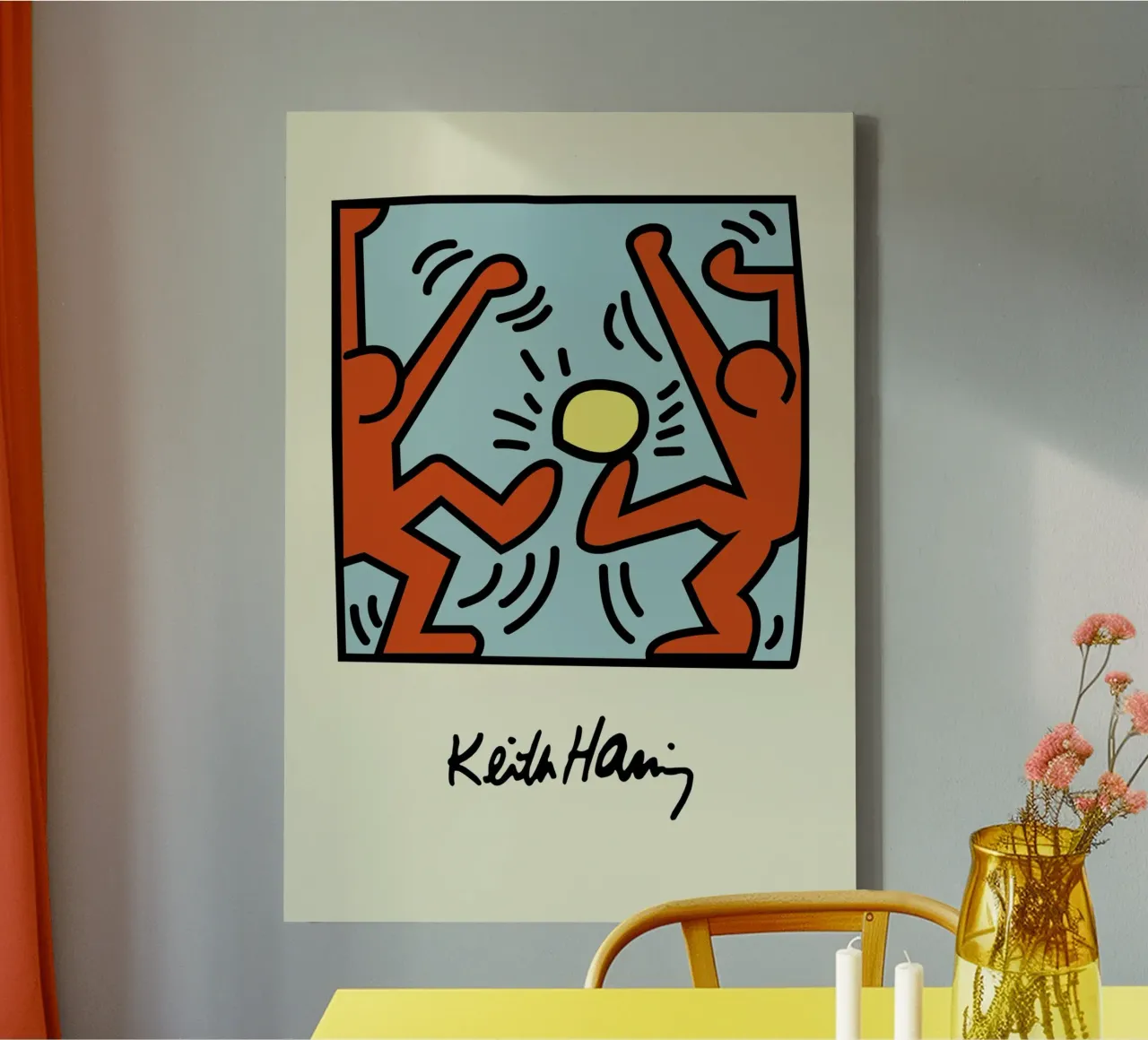 Keith Haring - Figure radiose - stampa pop art tela con Cornice a cassetta da ClubArt