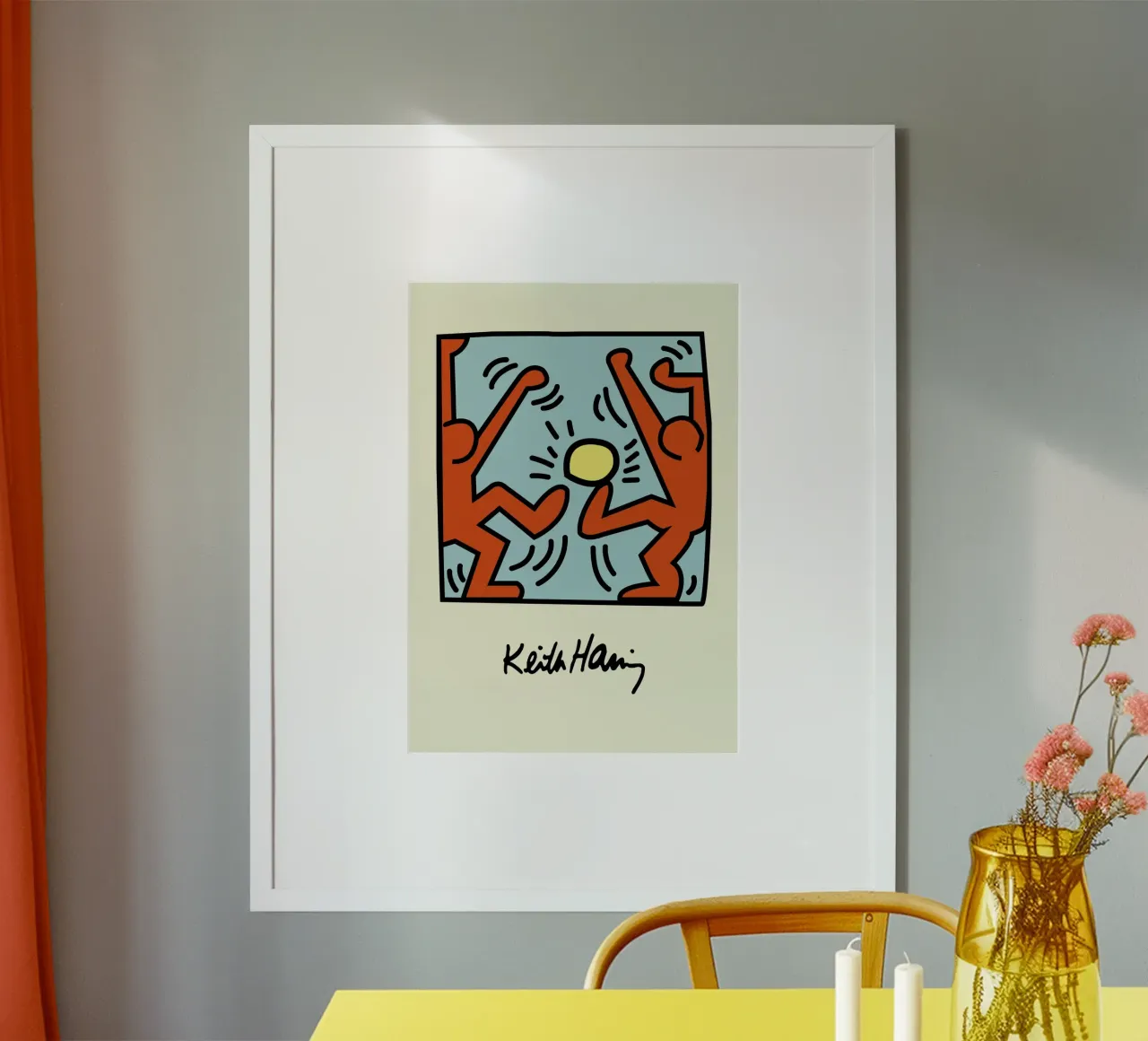 Keith Haring - Figure radiose - stampa pop art poster con telaio in plastica da ClubArt