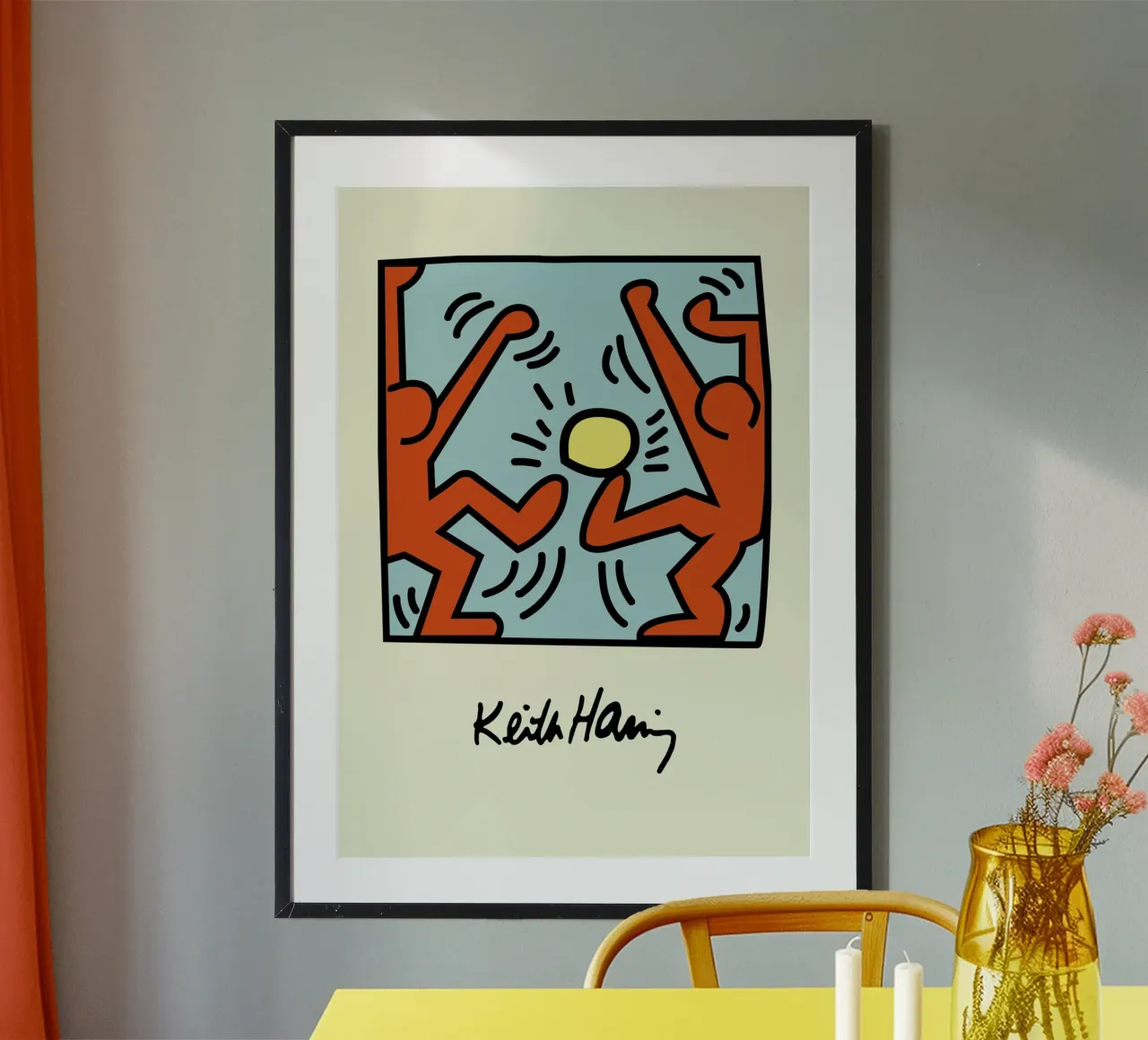Keith Haring - Figure radiose - stampa pop art poster con telaio in plastica da ClubArt