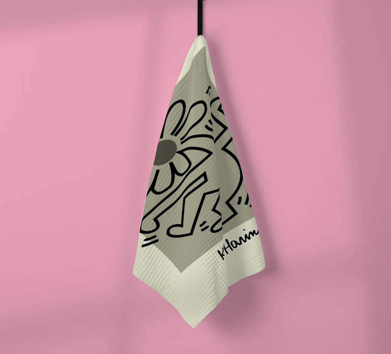 Keith Haring Flower Figure Pop Art Print torchon de ClubArt