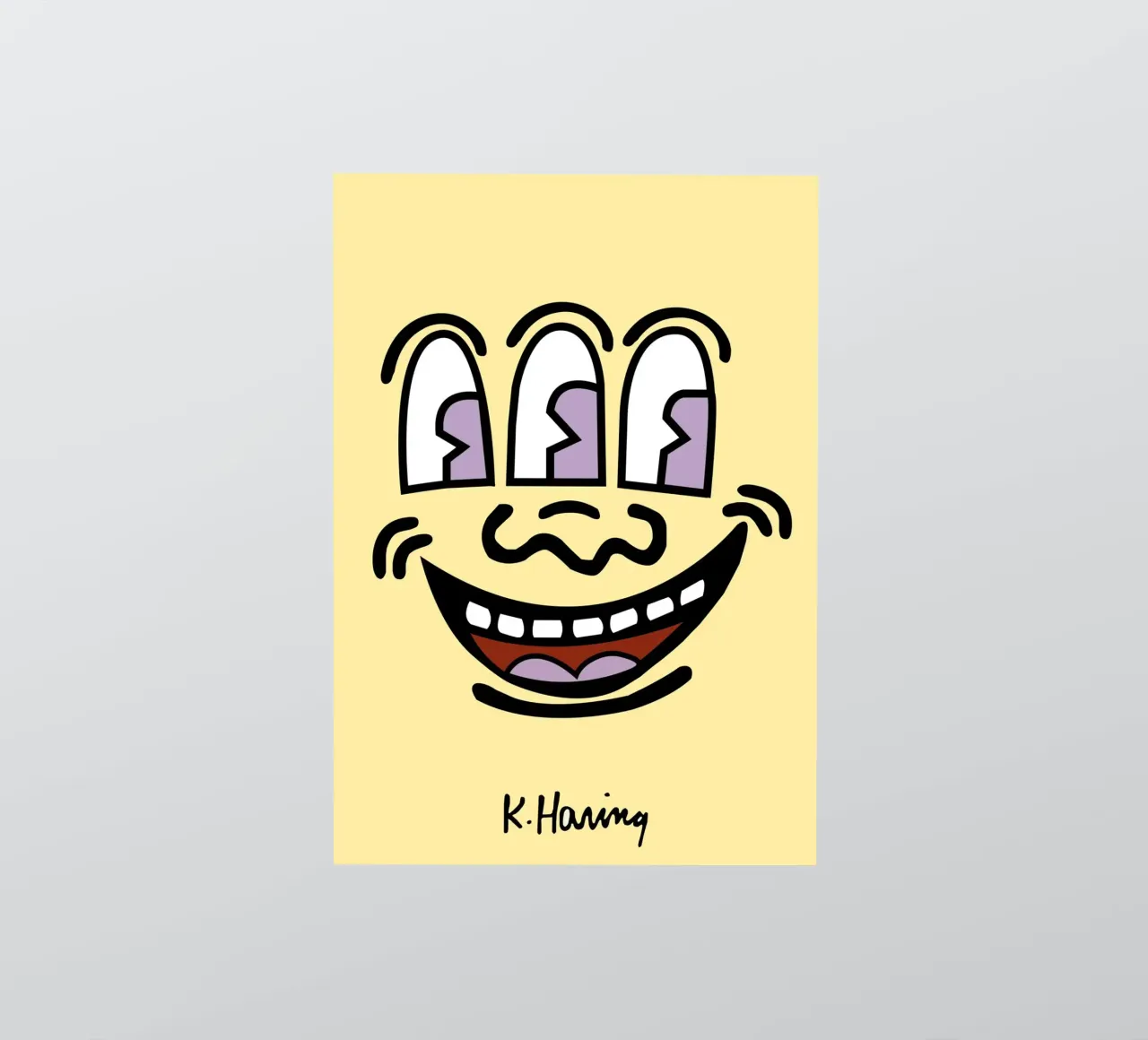 Keith Haring Three-Eyed Face Pop Art Print autocollant de ClubArt