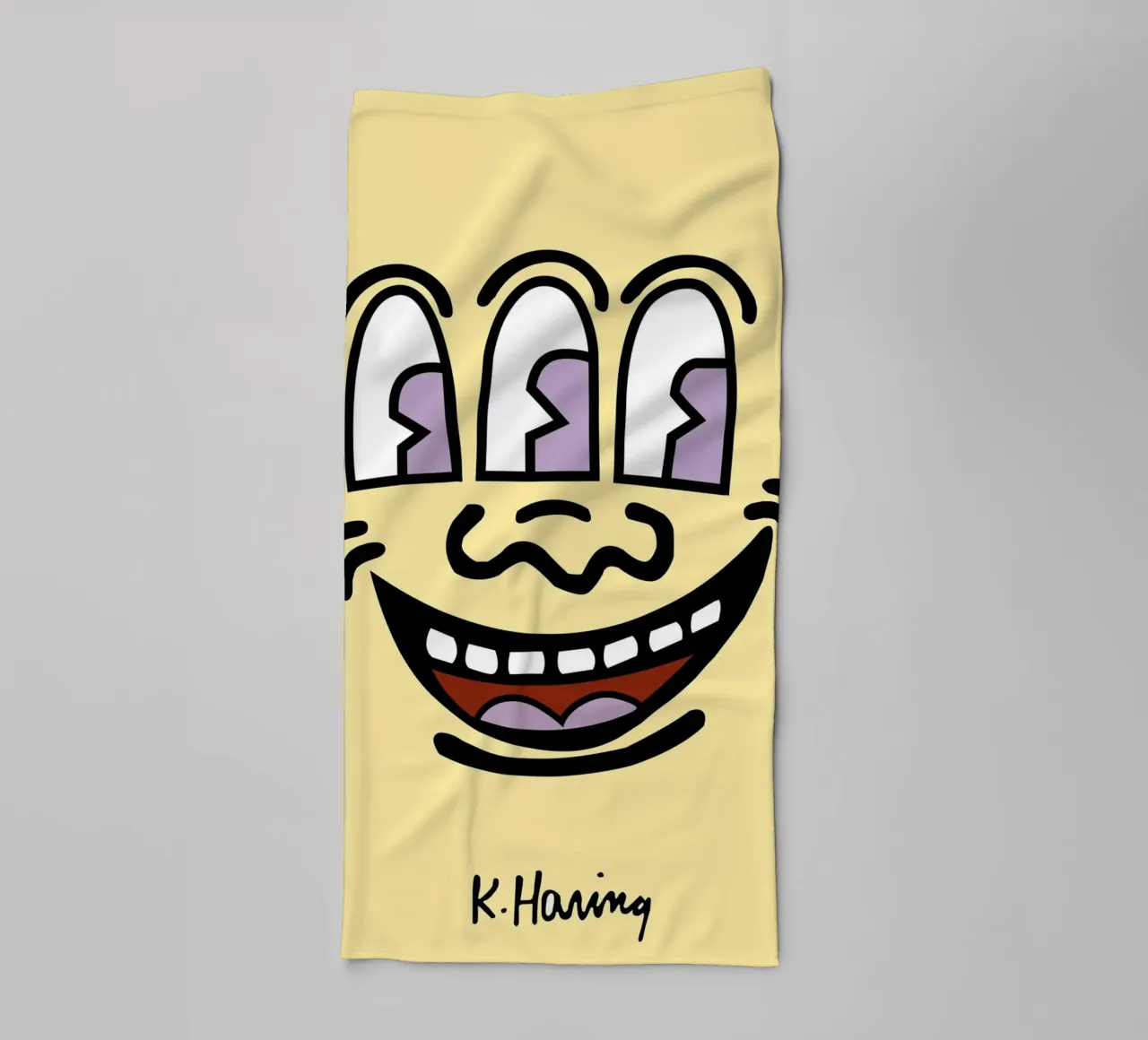 Keith Haring Three-Eyed Face Pop Art Print serviette de bain de ClubArt