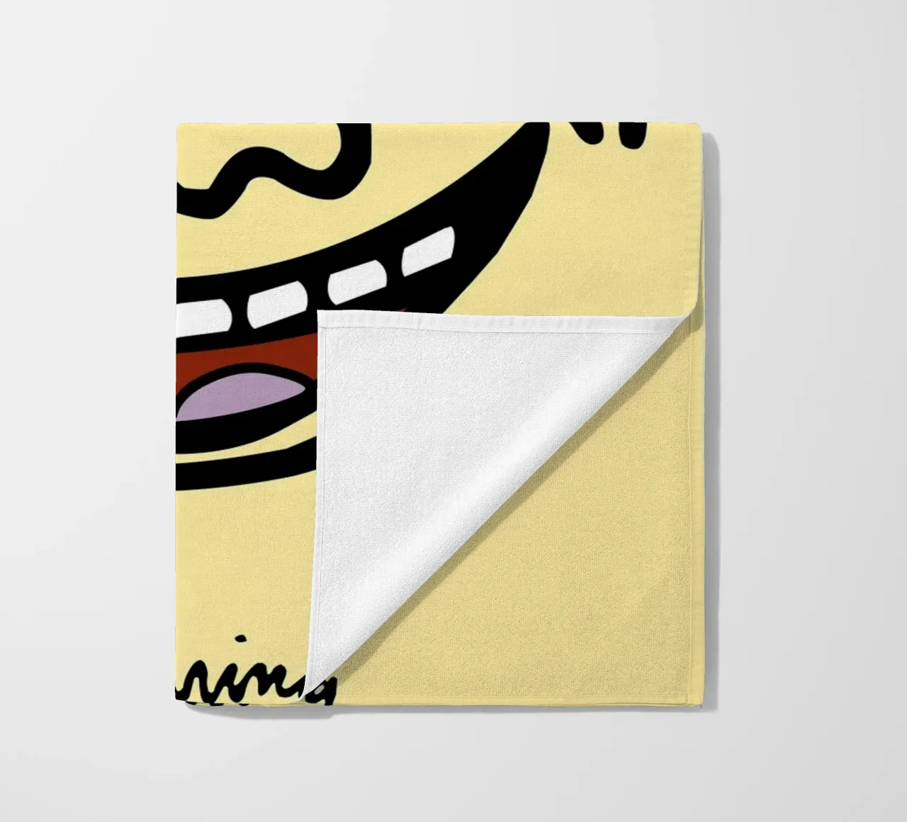 Stampa pop di Keith Haring con la faccia a tre occhi telo mare da ClubArt