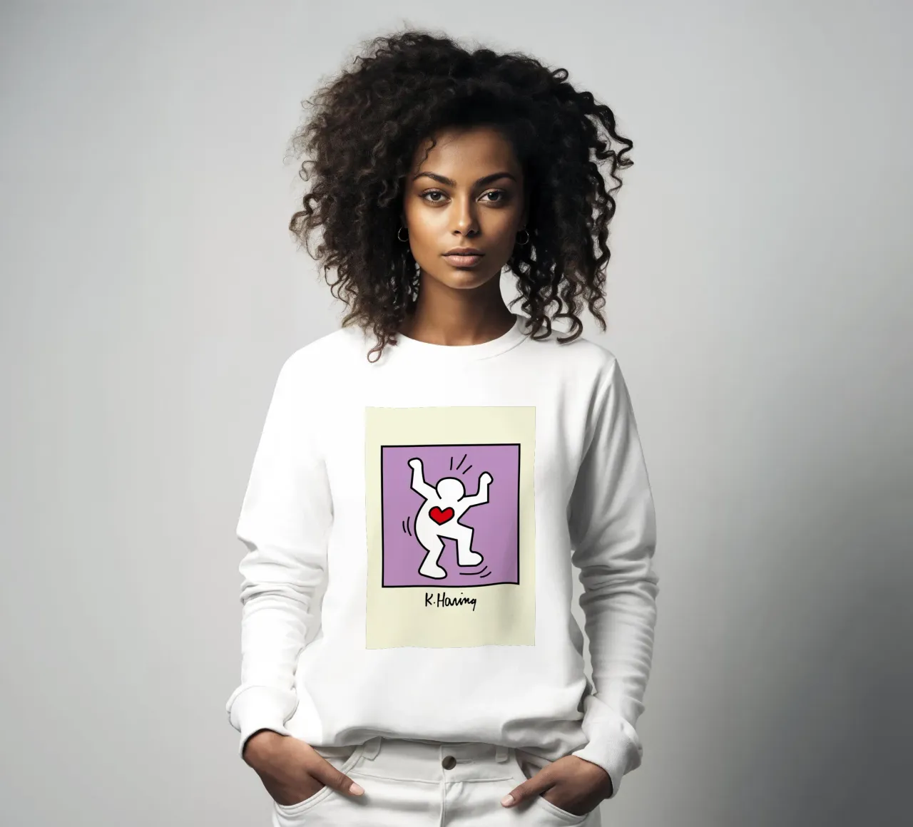 Keith Haring Cuore radioso - Poster pop art felpa da ClubArt