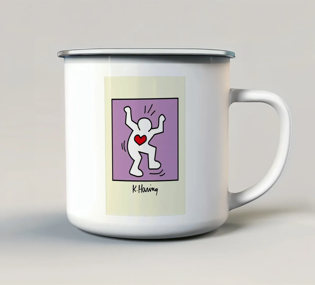 Keith Haring Cuore radioso - Poster pop art tazza in smalto da ClubArt