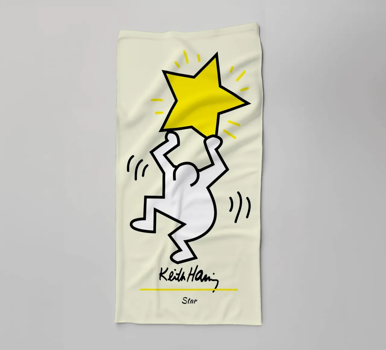 Keith Haring Star Pop Art Print towel by ClubArt