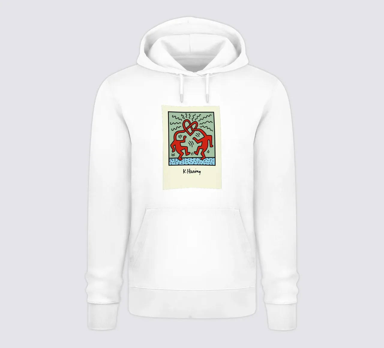 Poster pop art Keith Haring Heart Connection felpa con cappuccio da ClubArt