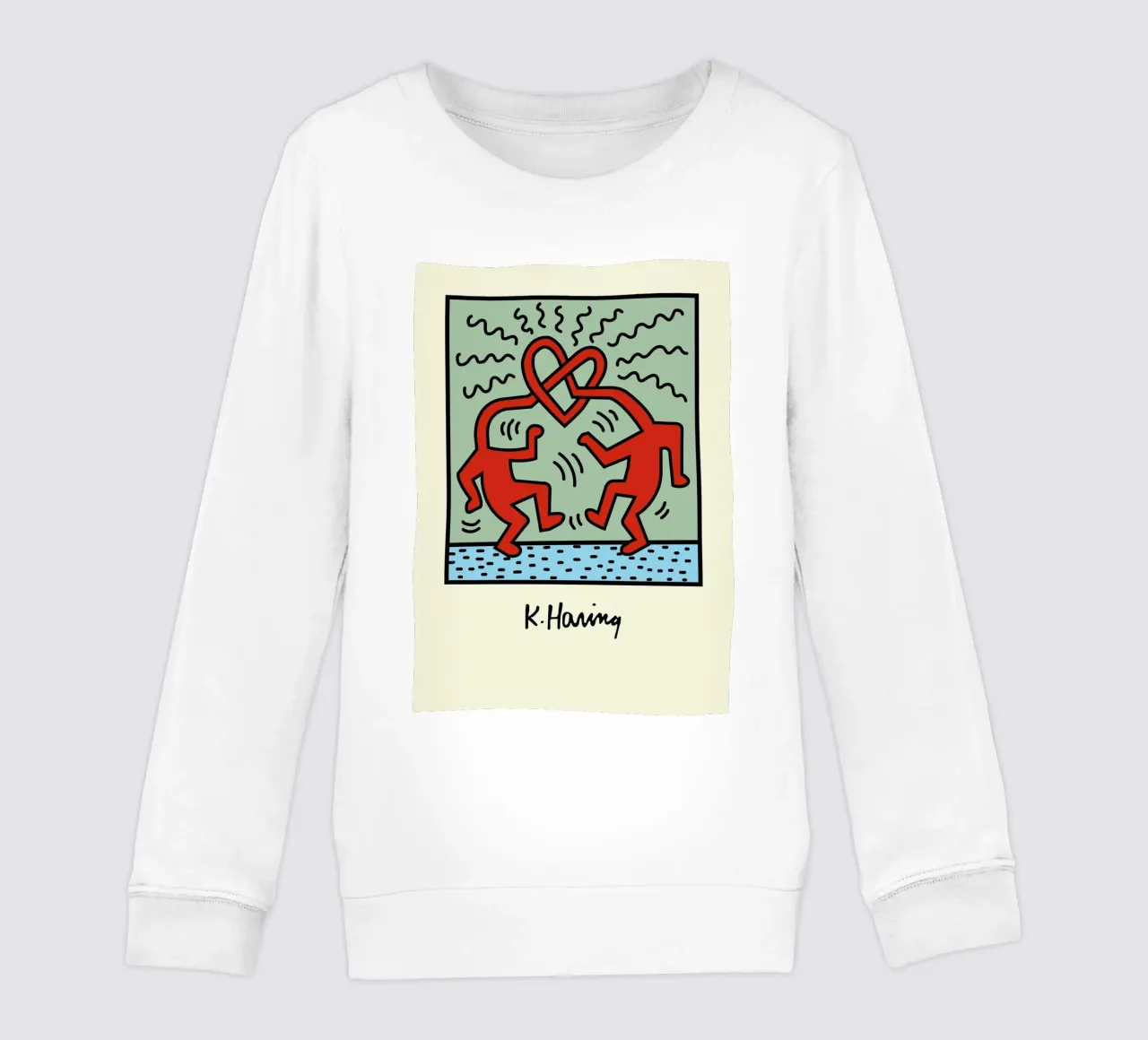 Poster pop art Keith Haring Heart Connection felpa bambino da ClubArt