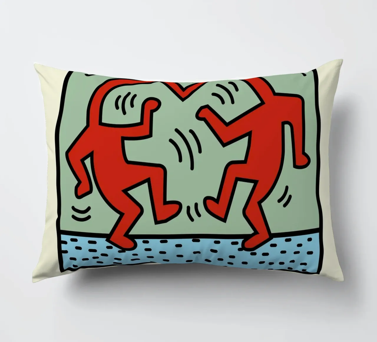 Poster pop art Keith Haring Heart Connection cuscino da ClubArt