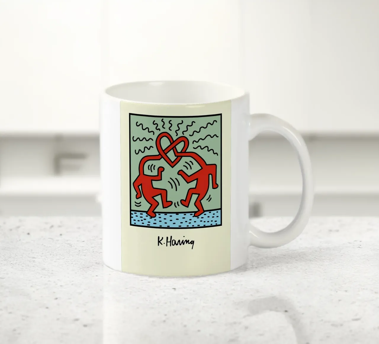 Poster pop art Keith Haring Heart Connection tazza in ceramica da ClubArt