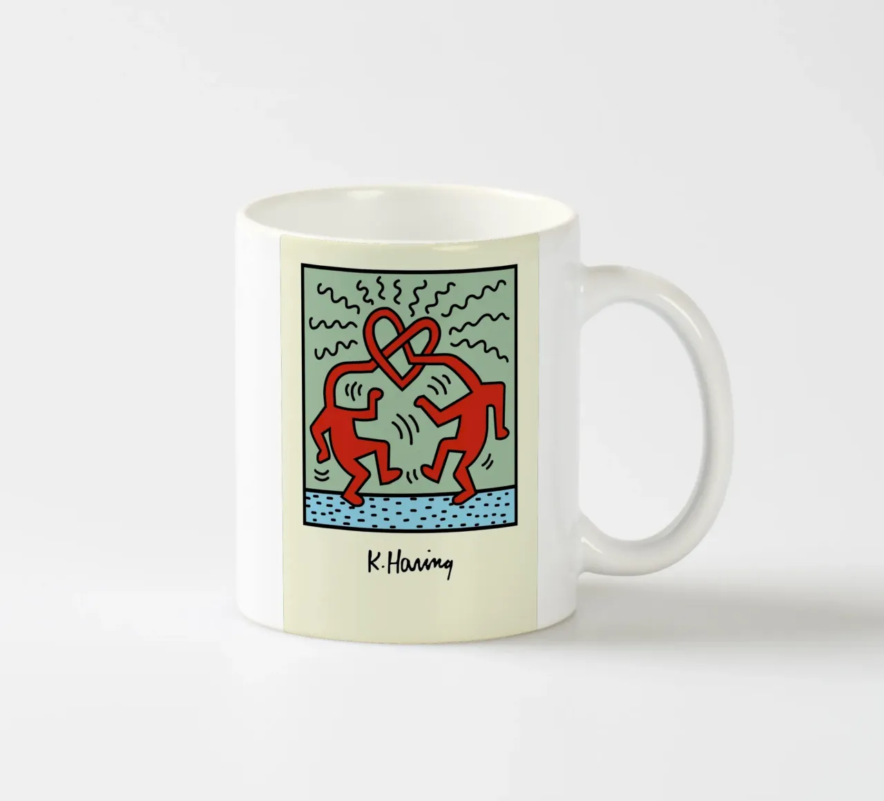 Poster pop art Keith Haring Heart Connection tazza in ceramica da ClubArt