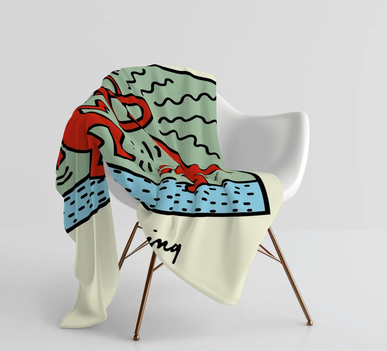 Poster pop art Keith Haring Heart Connection coperta in pile da ClubArt
