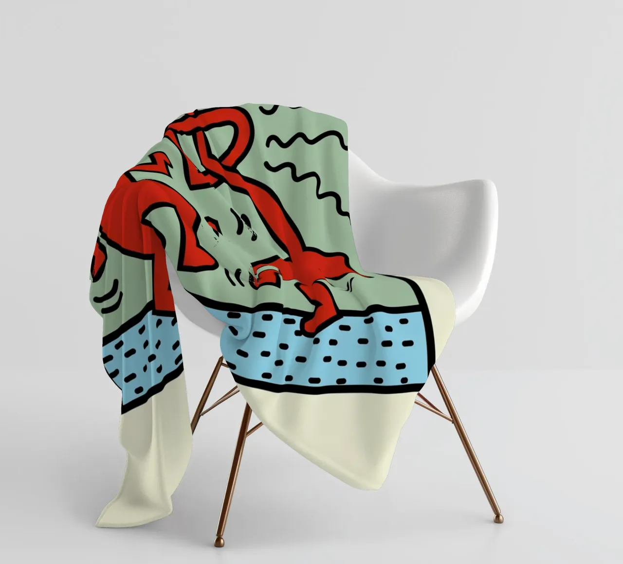 Poster pop art Keith Haring Heart Connection coperta in pile da ClubArt
