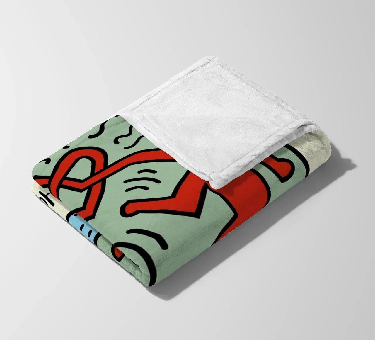Poster pop art Keith Haring Heart Connection coperta in pile da ClubArt