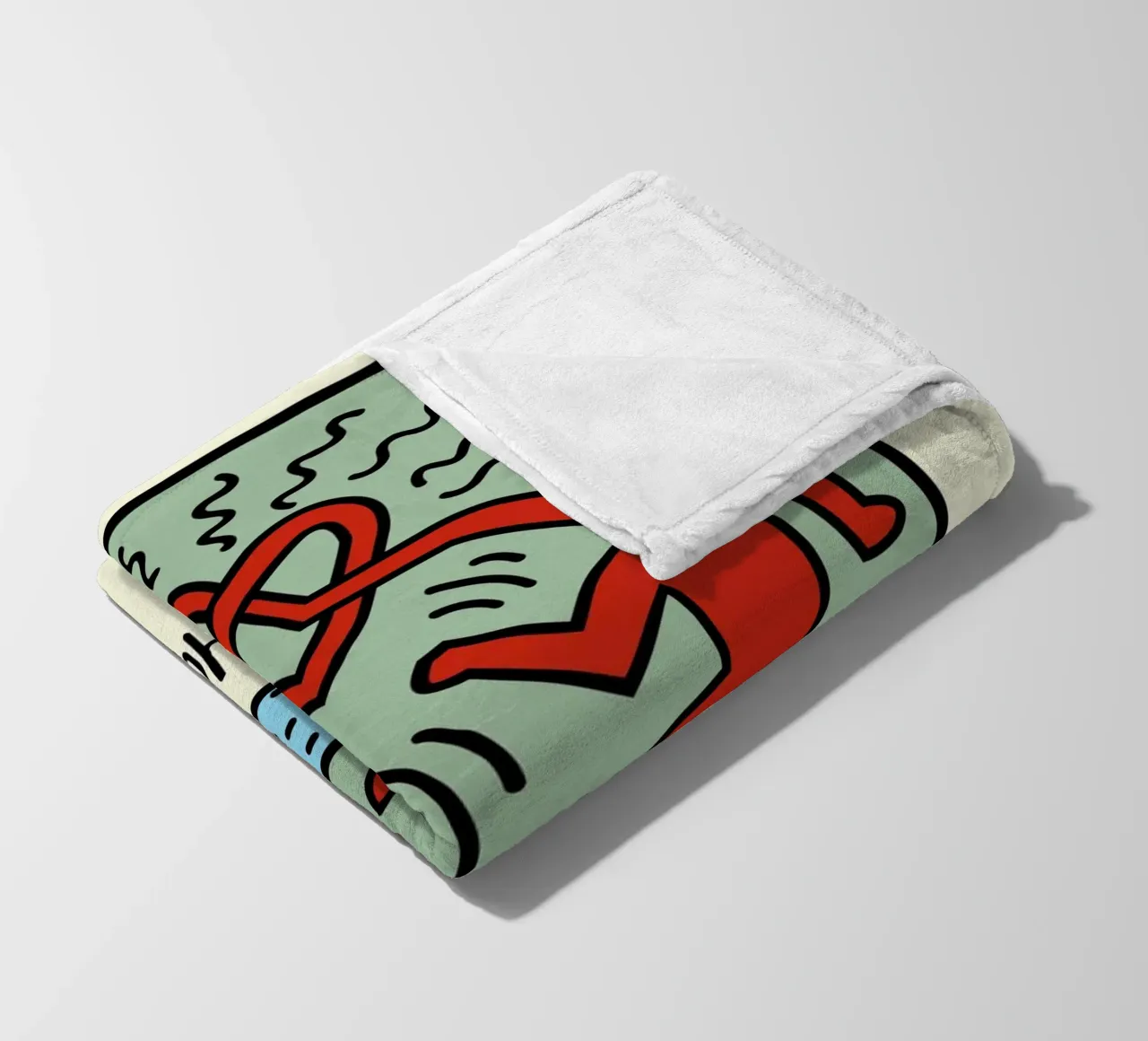 Poster pop art Keith Haring Heart Connection coperta in pile da ClubArt