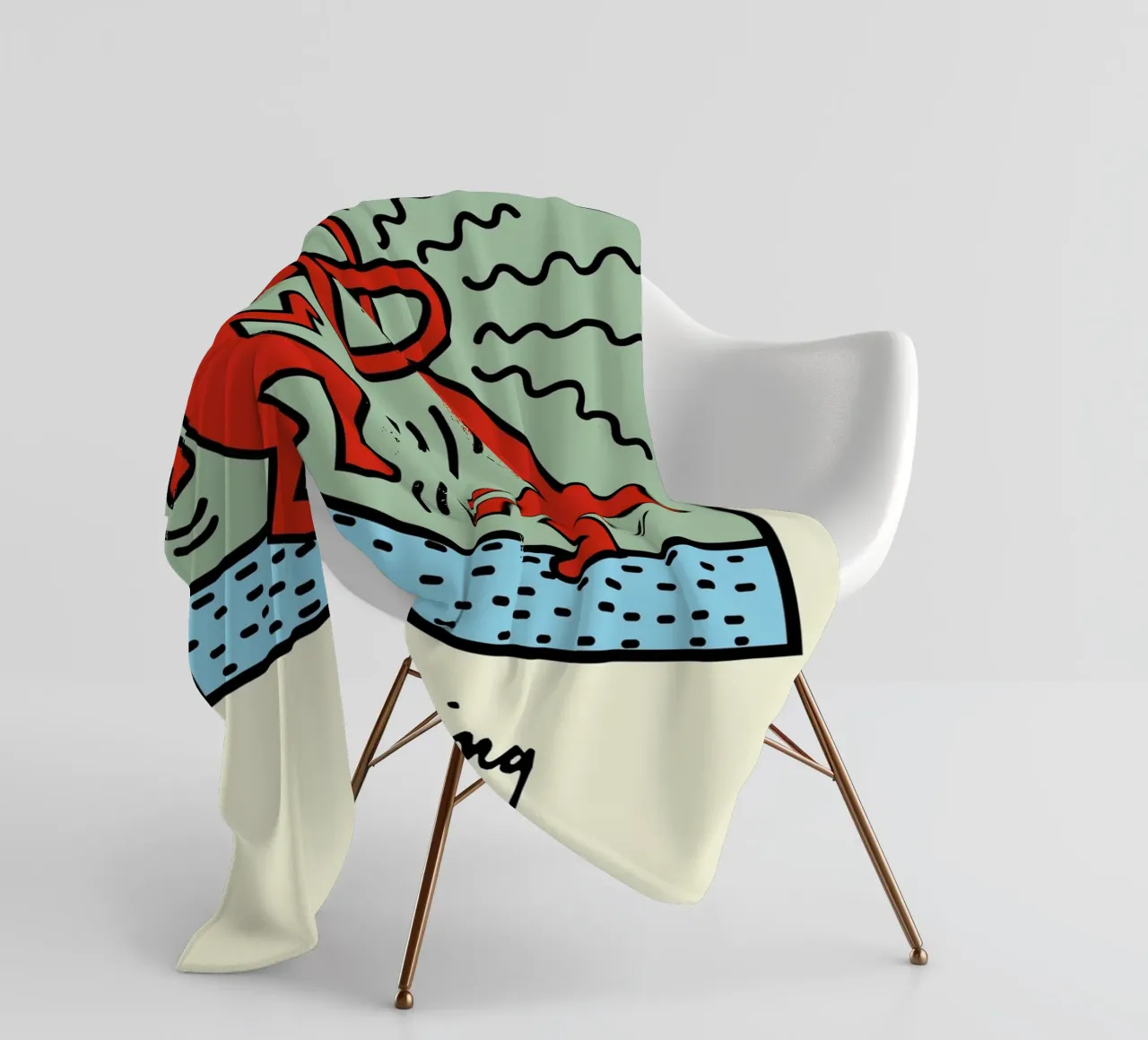 Poster pop art Keith Haring Heart Connection coperta in pile da ClubArt