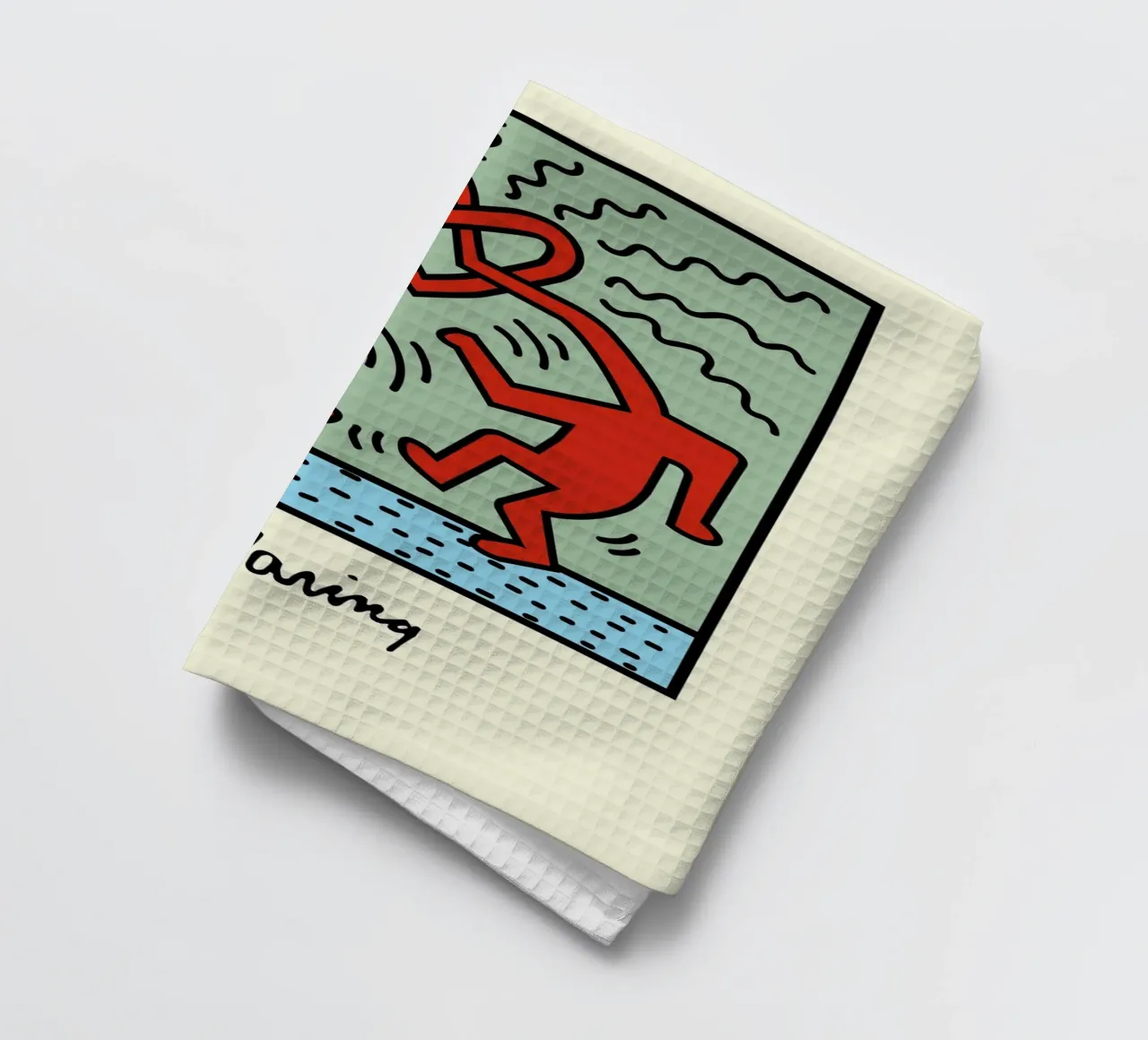 Poster pop art Keith Haring Heart Connection canovaccio da cucina da ClubArt
