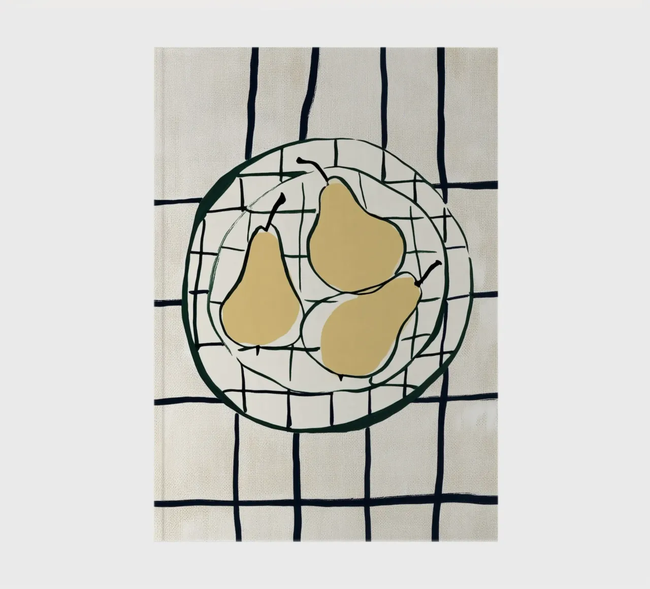 Pears on chequered pattern notebook by Carinaprint