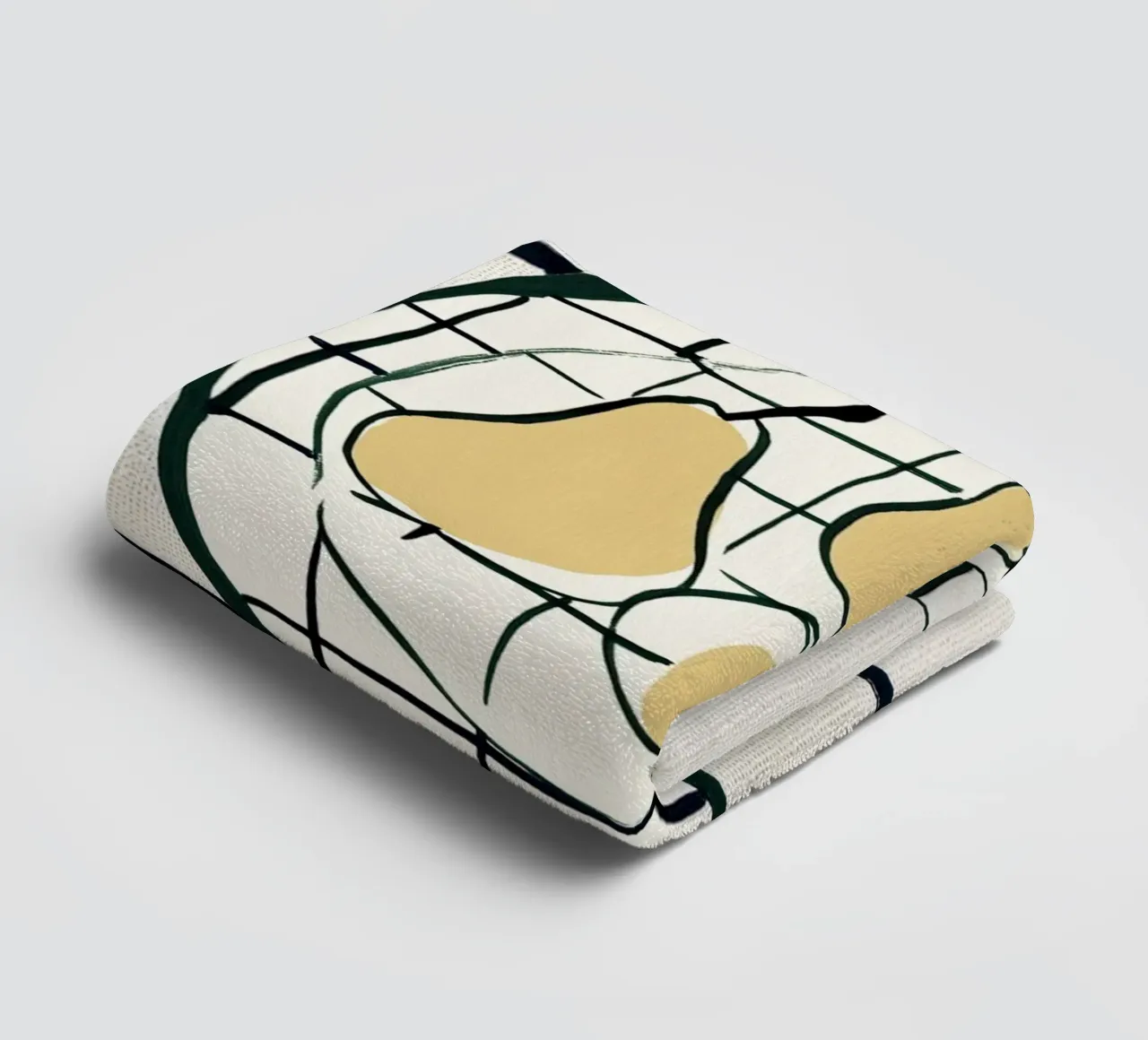 Pears on chequered pattern towel by Carinaprint