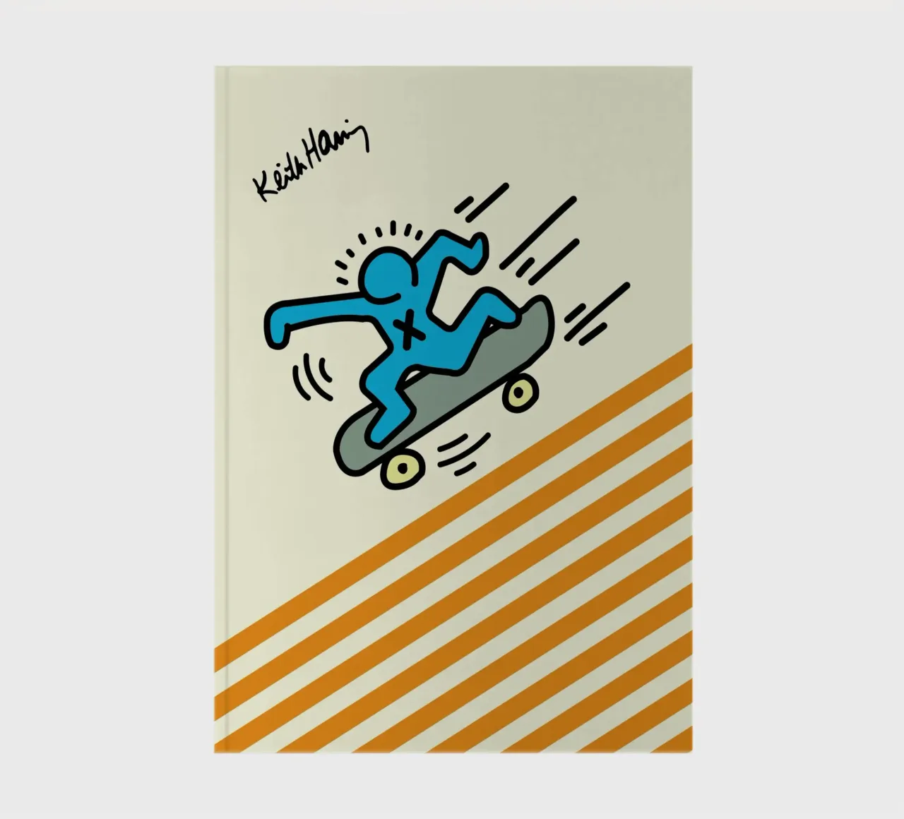 Keith Haring Skateboarder Pop Art Print notebook by ClubArt